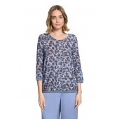 Betty Barclay - 2945 1688 - T-shirt blauw bruin luipaard print.